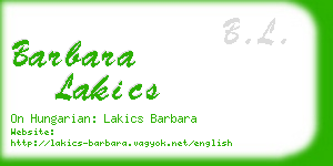 barbara lakics business card